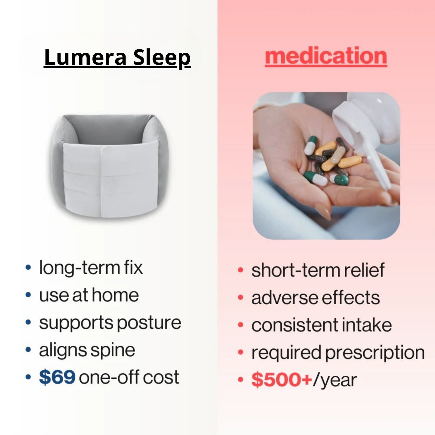 Lumera Sleep - Back Support Pillow