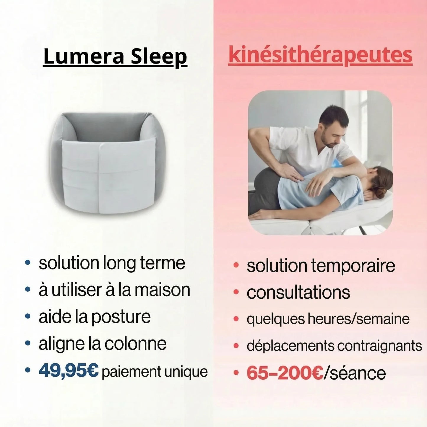 Lumera Sleep - Coussin de soutien lombaire